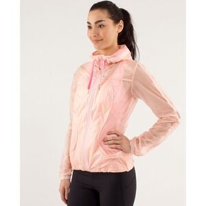 Lululemon Transparent See Jacket Women Size Small Parfait Pink Hooded Athleisure
